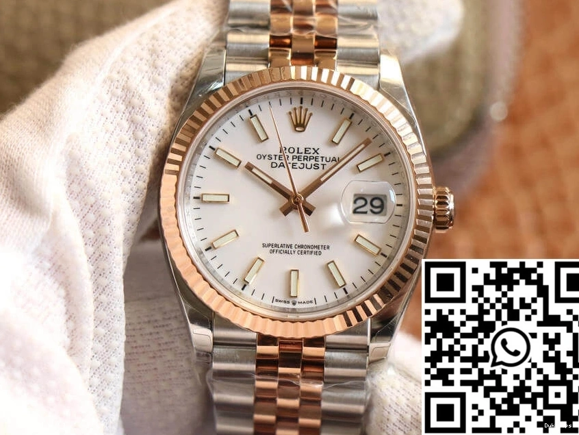 Rolex White Datejust Factory 888 Dial M126231-0017 Rose Gold EW Versatile 0812